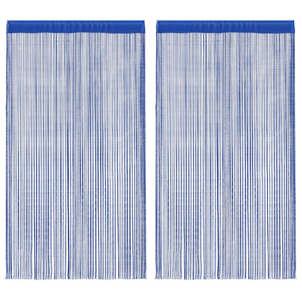 Fadenvorhänge 2 Stk. 140 x 250 cm Blau