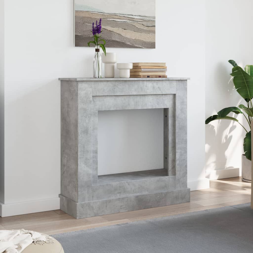 Kaminumrandung Betongrau 90x30x90 cm Holzwerkstoff