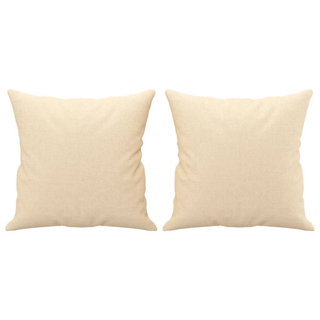 Zierkissen 2 Stk. Creme 40x40 cm Stoff
