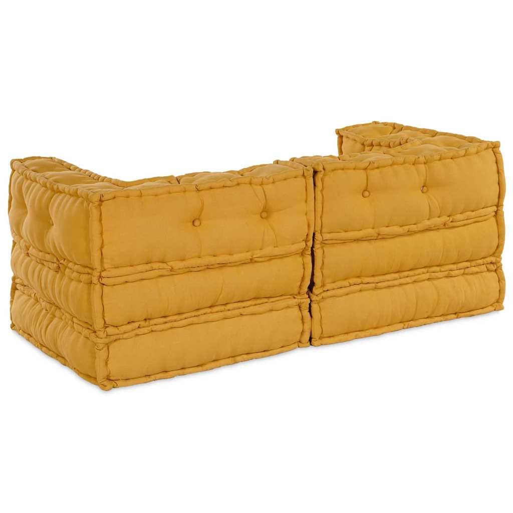 Modulare Sofagarnitur 2 pcs Gelb 140 x 70 x 56 cm Stoff