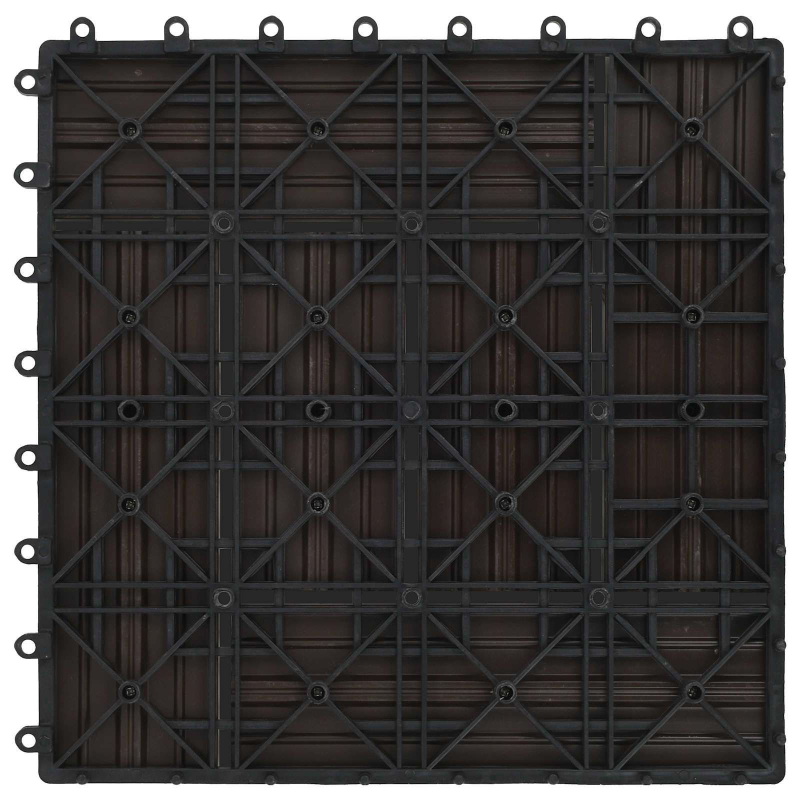 Terrassenfliese 22 stk. Dunkelbraun 30 x 30 cm WPC