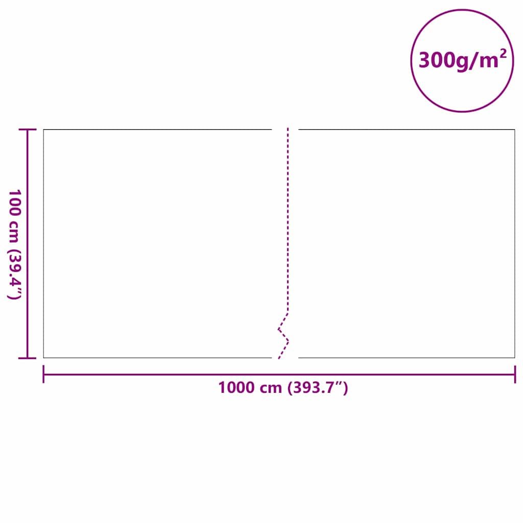 Teichvlies 1 x 10 m Polyester und Baumwolle Grau