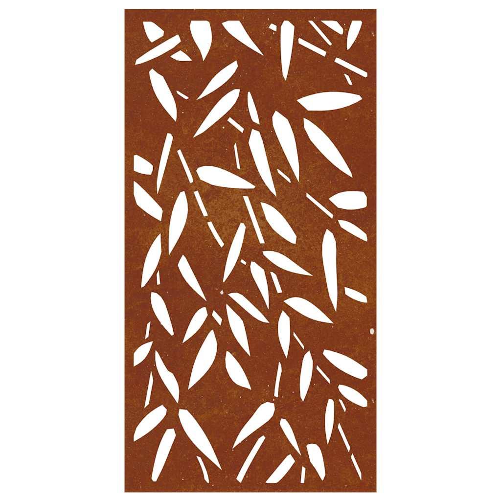Garten-Wanddeko 105x55 cm Cortenstahl Bambusblatt-Design