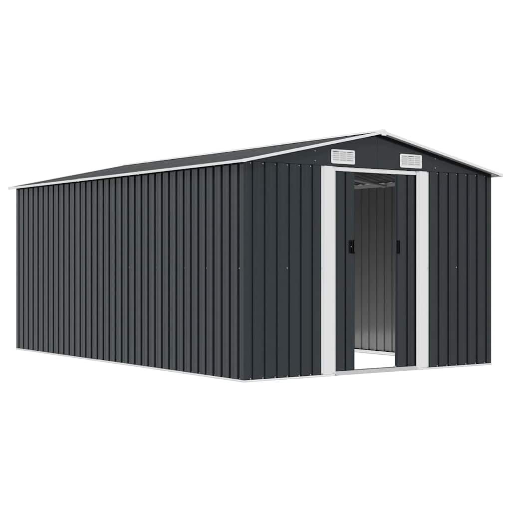 Gerätehaus 257x392x181 cm Metall Anthrazit