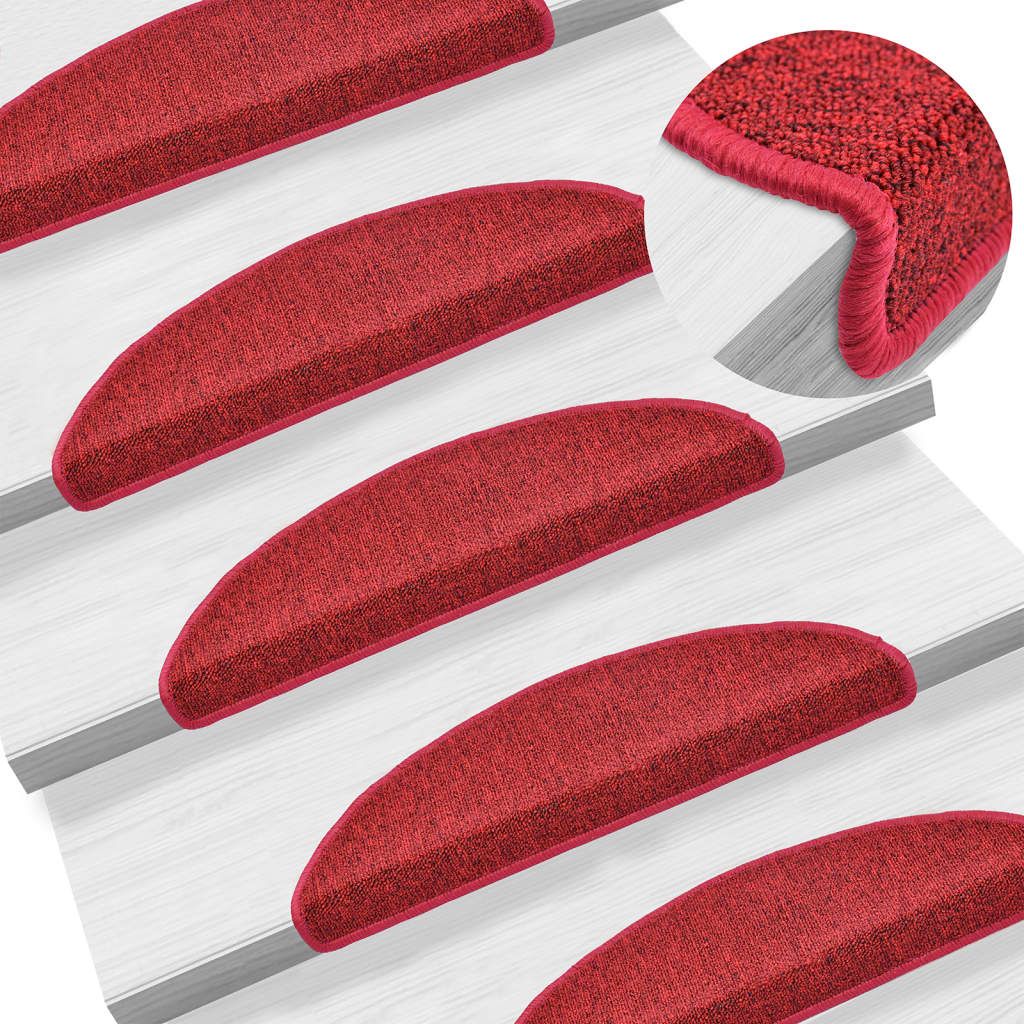 Stufenmatten 15 Stk. 56x17x3 cm Rot Halbrund