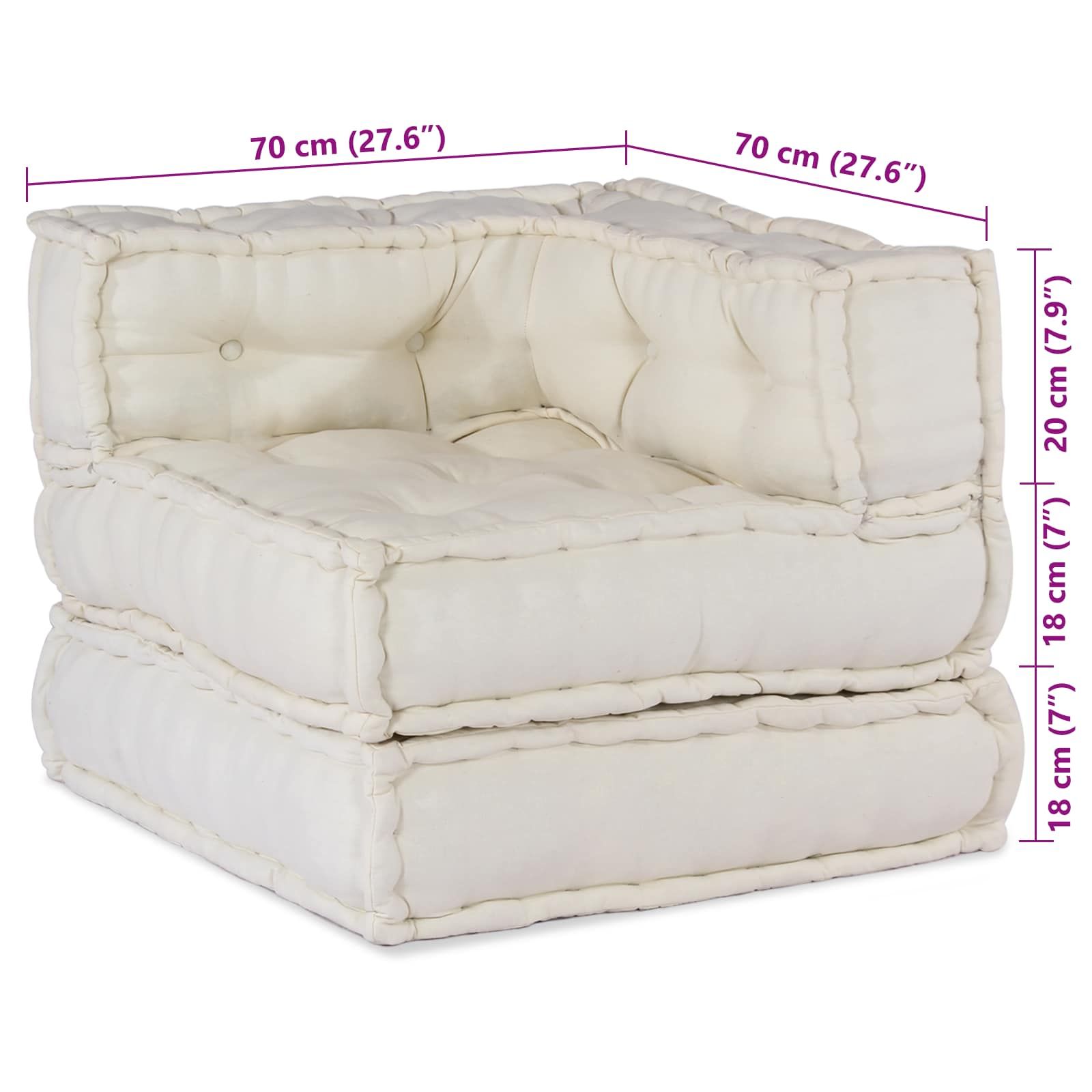 Modulare Sofagarnitur 4 pcs Creme Stoff