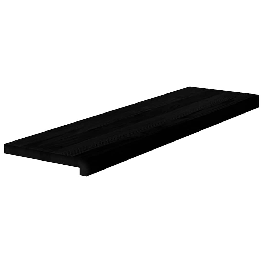 Treppenstufen 8 Stk. Braun-Schwarz 90x25x2 cm Massivholz Eiche