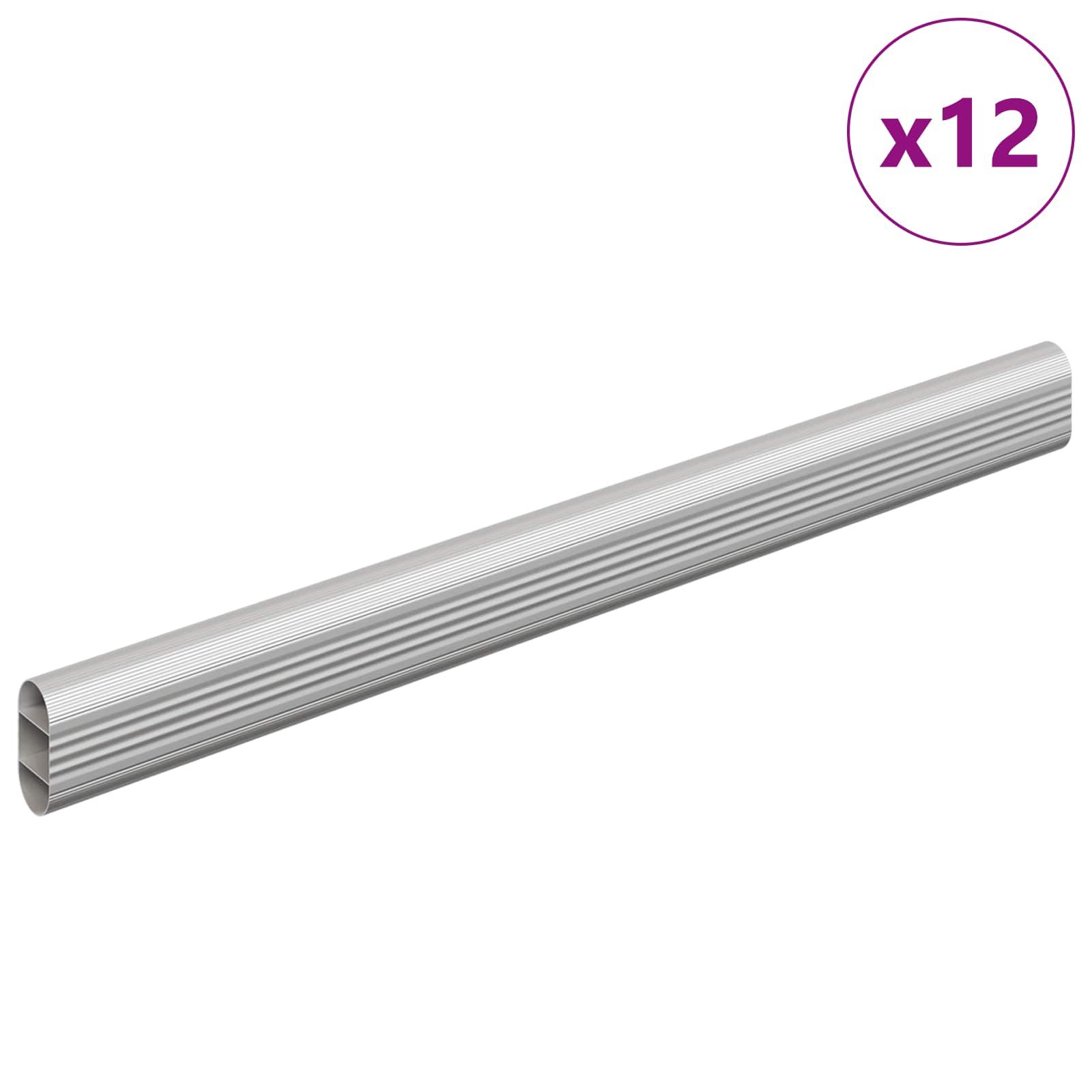 Kleiderstange 12 stk. Silber 316 x 15 x 29 mm