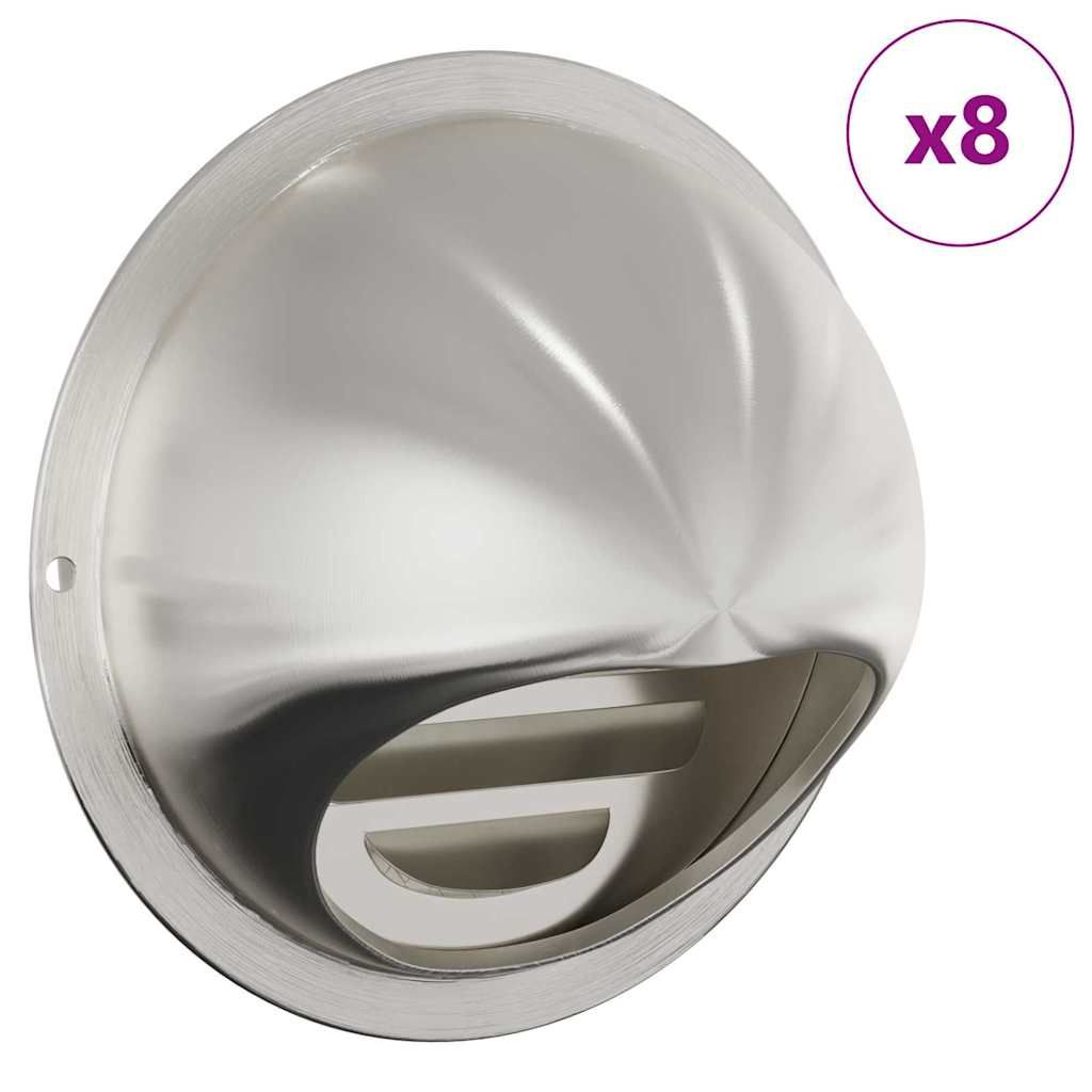Lüftungsgitter 8 Stk. Silber 100 mm Edelstahl