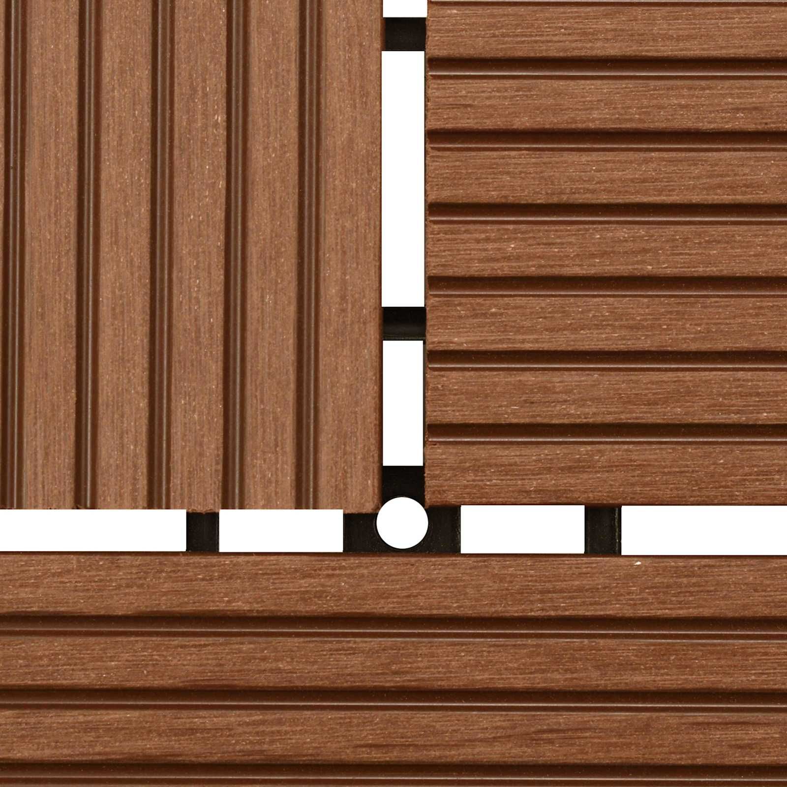 Terrassenfliese 22 stk. Braun 30 x 30 cm WPC