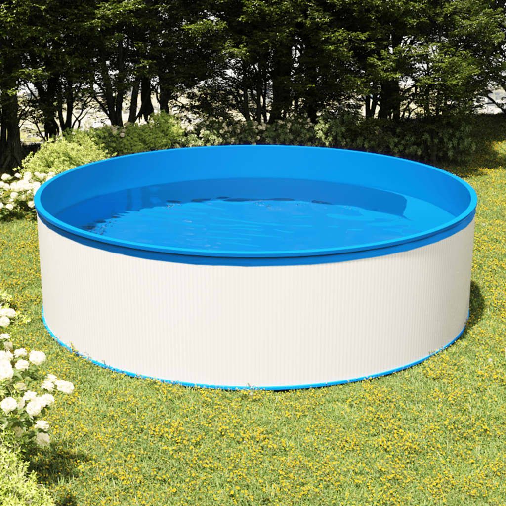 Planschbecken mit Einhängeskimmer und Pumpe 350x90 cm Weiß