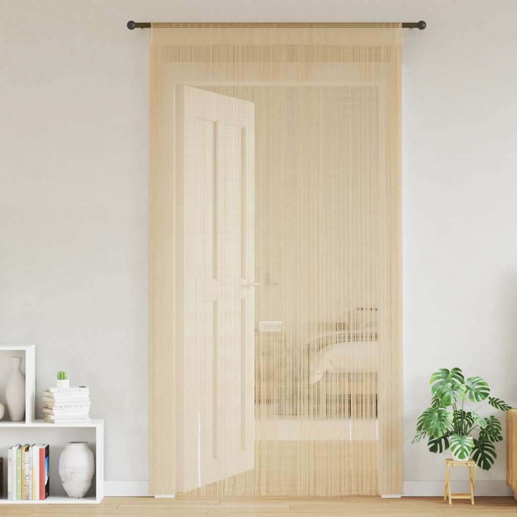 Fadenvorhänge 2 Stk. 140 x 250 cm Beige