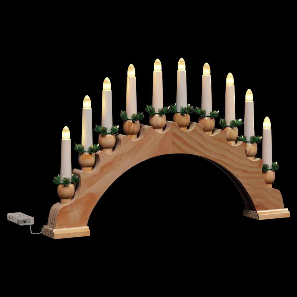 Weihnachtskerzenbogen mit 10 LED Kerzen Braun 47 x 5 x 29 cm