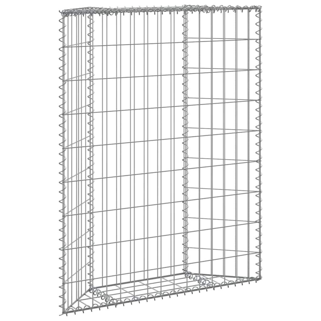 Gabionen-Hochbeet Trapezform Verzinkter Stahl 80x20x100 cm