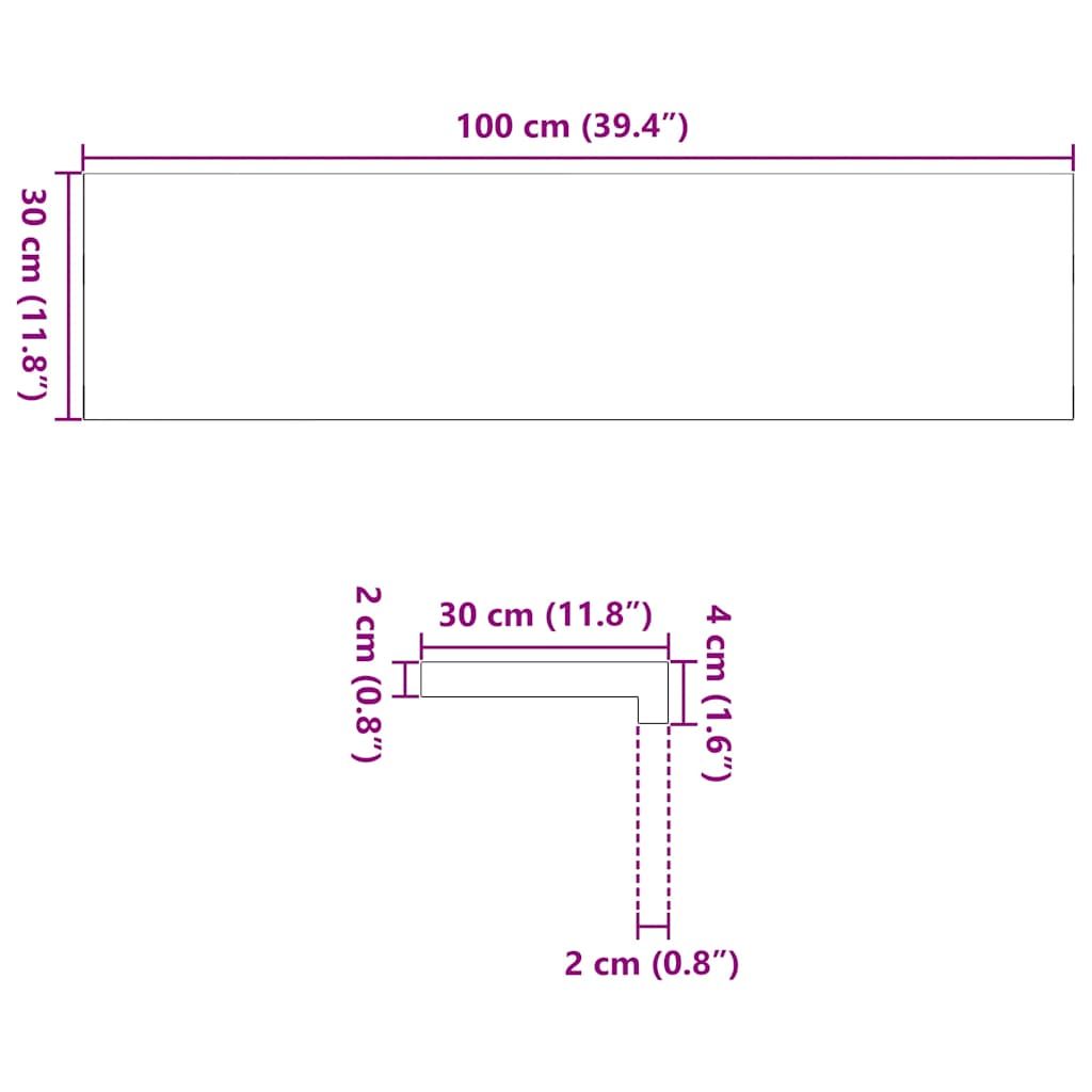 Treppenstufen 4 Stk. Braun-Schwarz 100x30x2 cm Massivholz Eiche