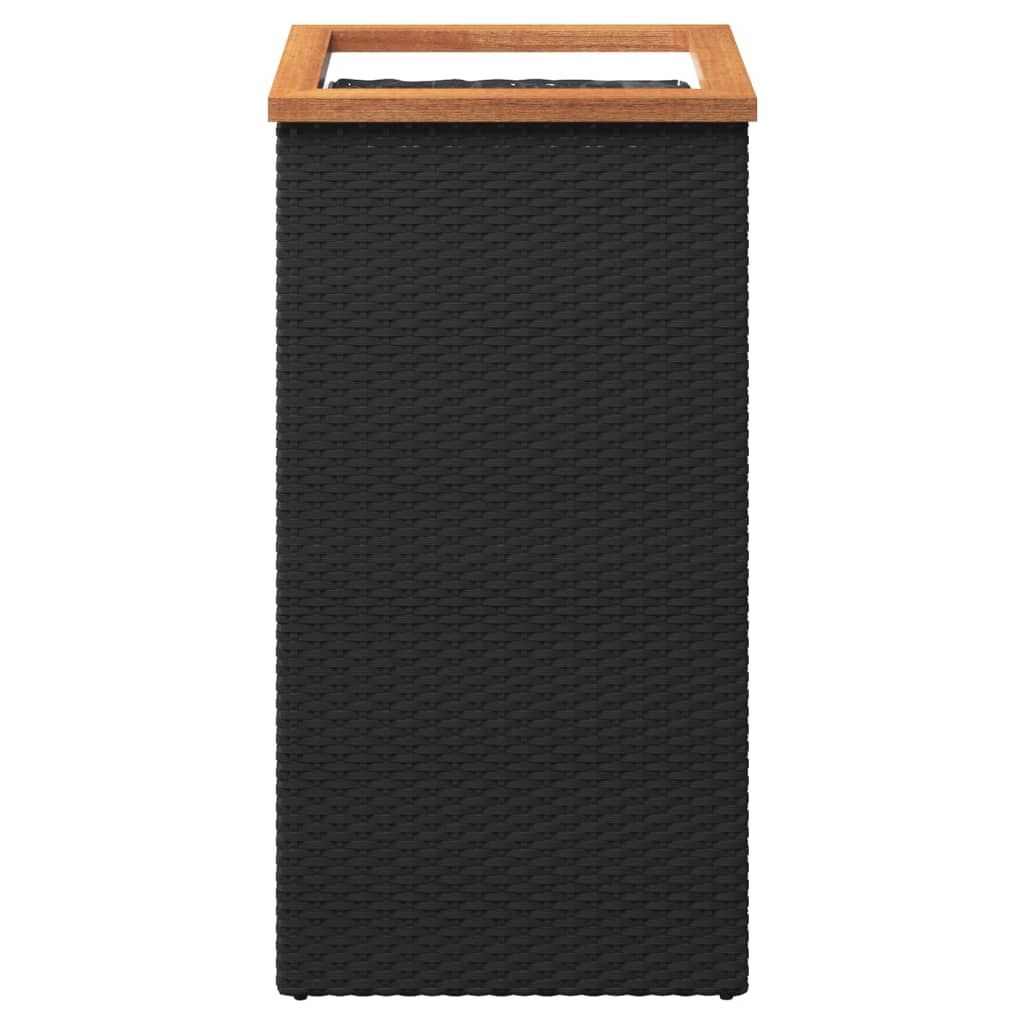 Pflanzkübel Schwarz 40x40x80 cm Poly Rattan