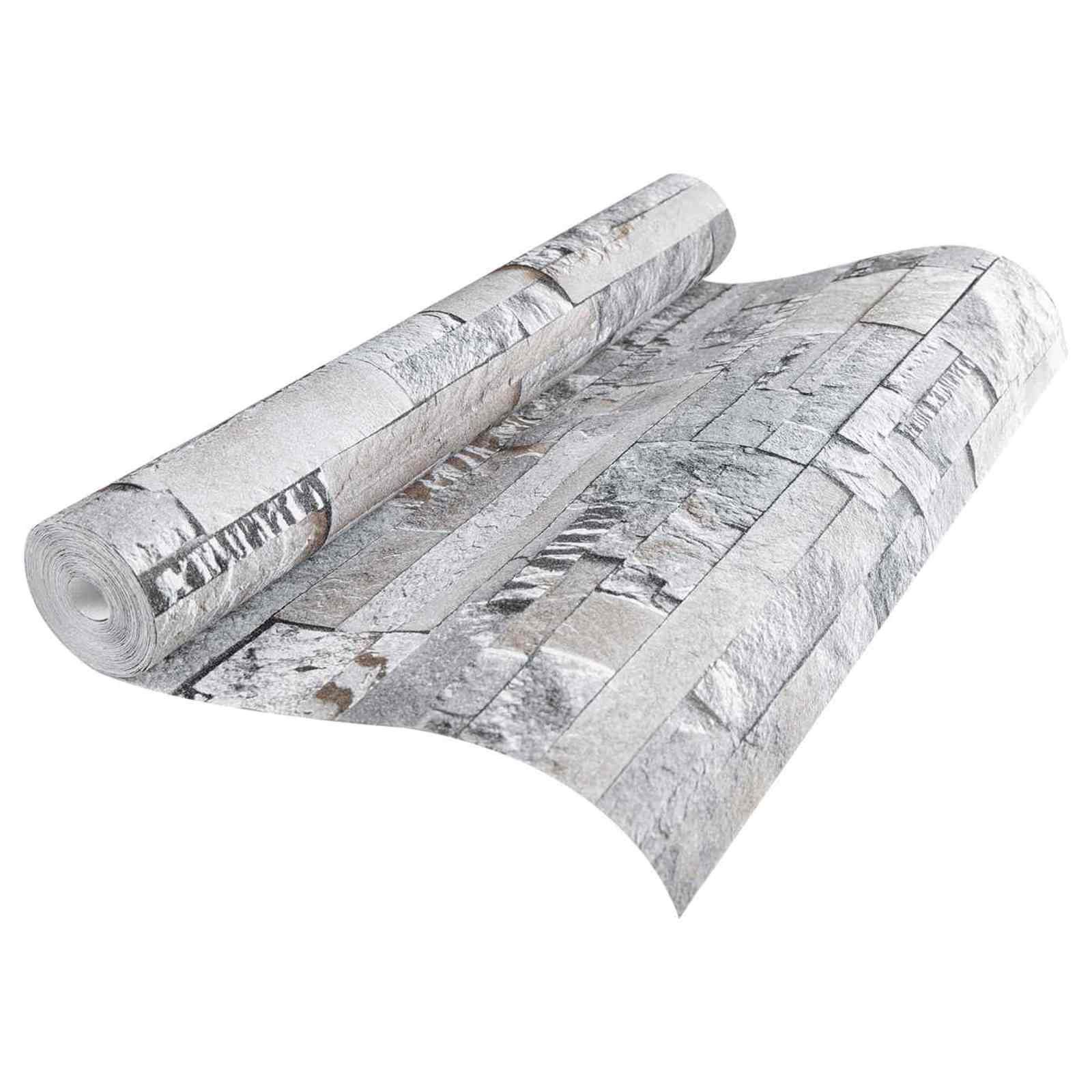 3D Stein Tapete Grau 10 x 0,53 m Vliesstoff
