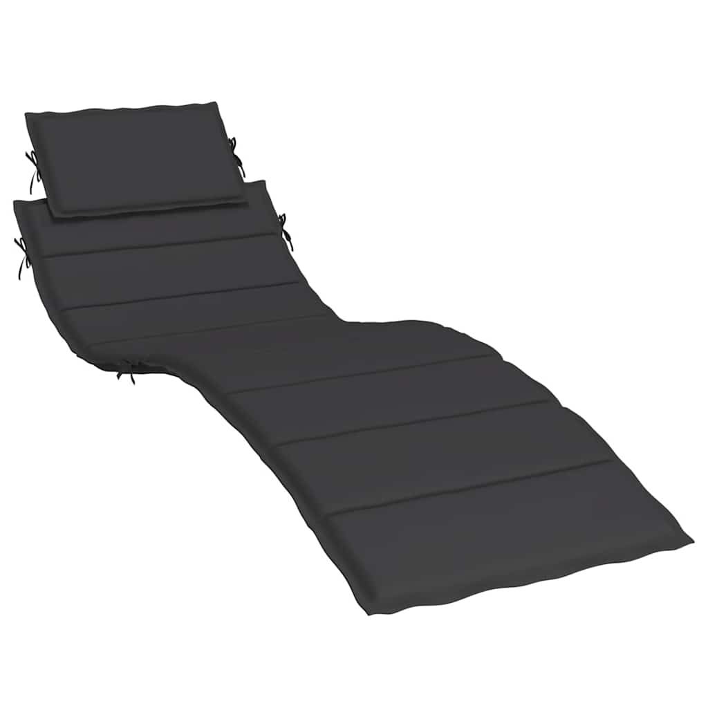 Sonnenliegen-Auflage Schwarz 186x58x4 cm Oxford-Gewebe