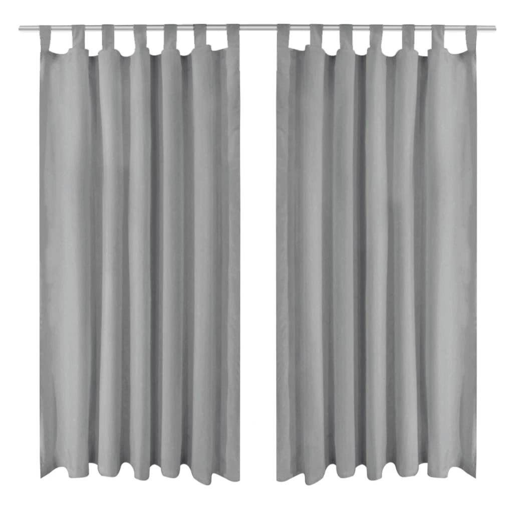 Vorhänge aus Mikro-Satin 2 Stk. mit Schlaufen 140×225 cm Grau