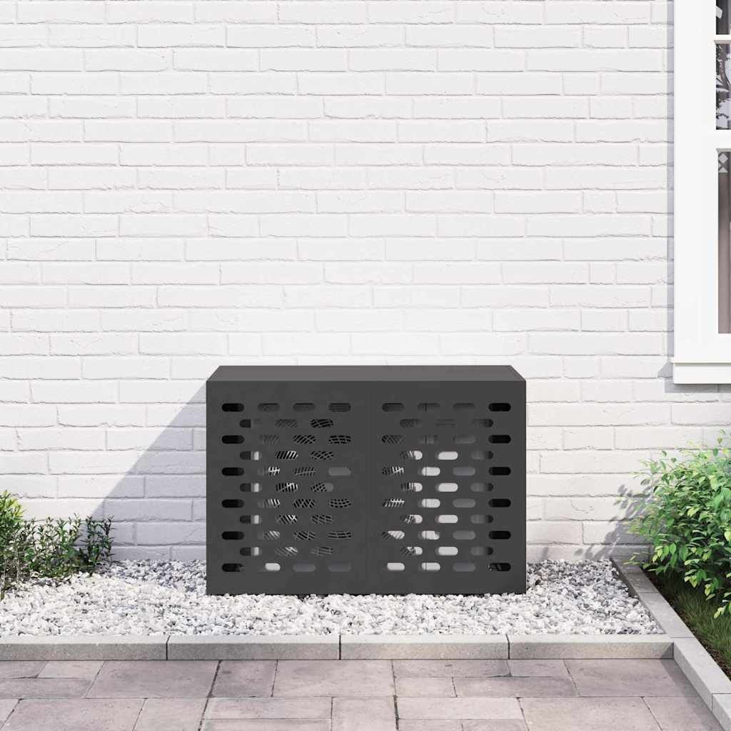 Klimaanlagenabdeckung Schwarz 90 x 40 x 60 cm Stahl