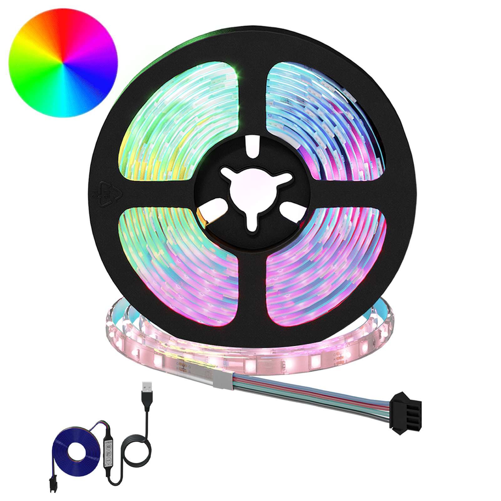 LED-Streifen 2 stk. Schwarz und Transparent