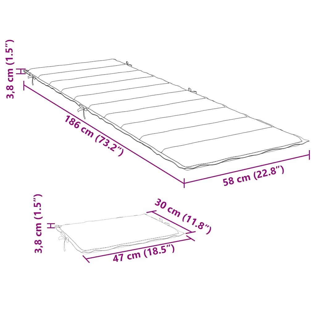 Sonnenliegen-Auflage Weinrot 186x58x4 cm Oxford-Gewebe