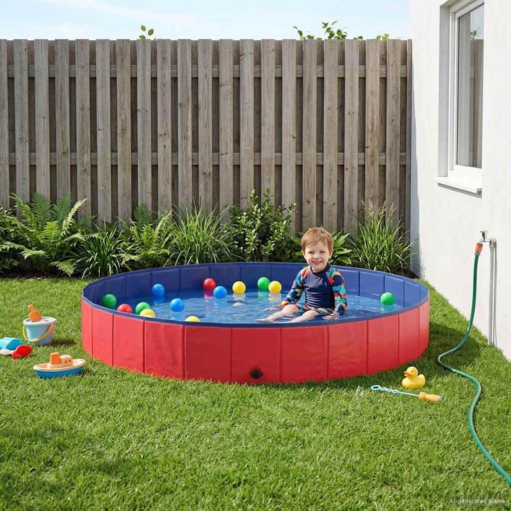 Kinder Schwimmbecken Rot Ø200 x 30 cm