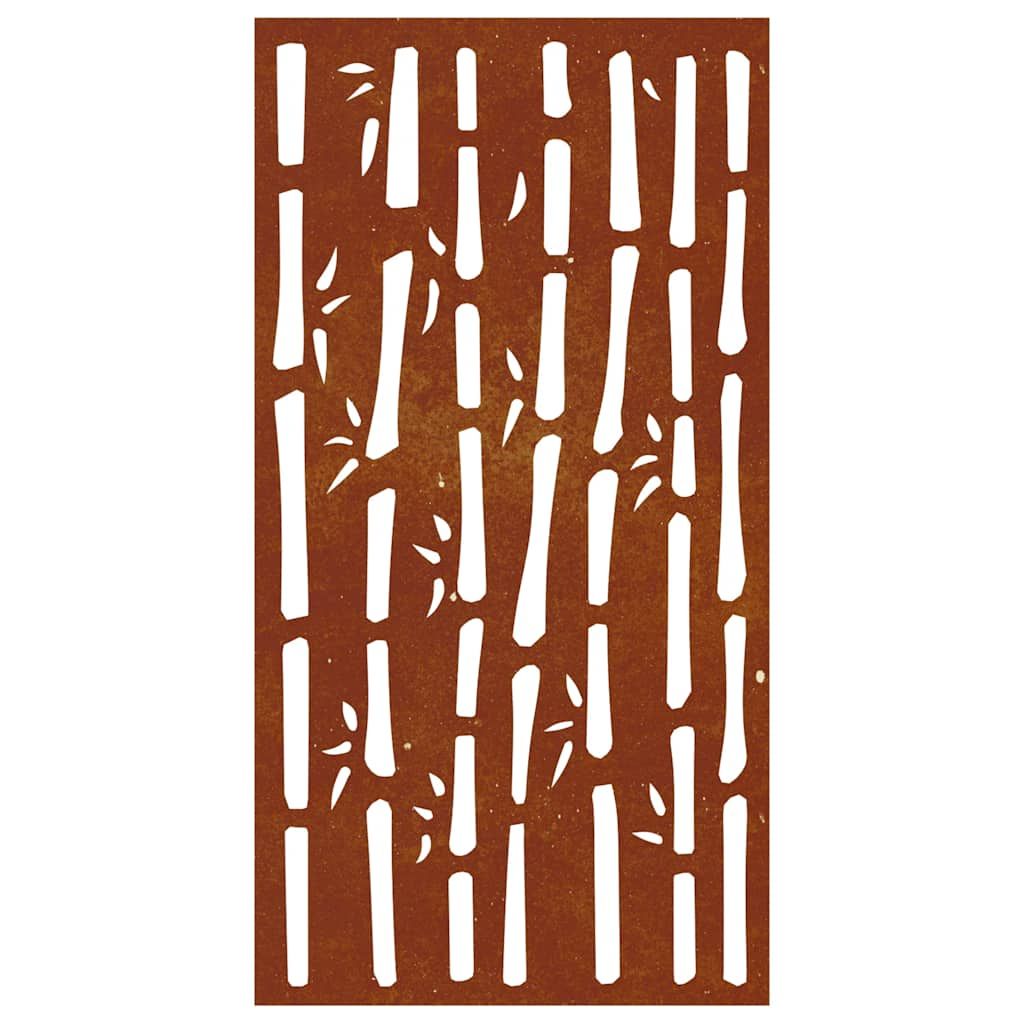 Garten-Wanddeko 105x55 cm Cortenstahl Bambus-Design