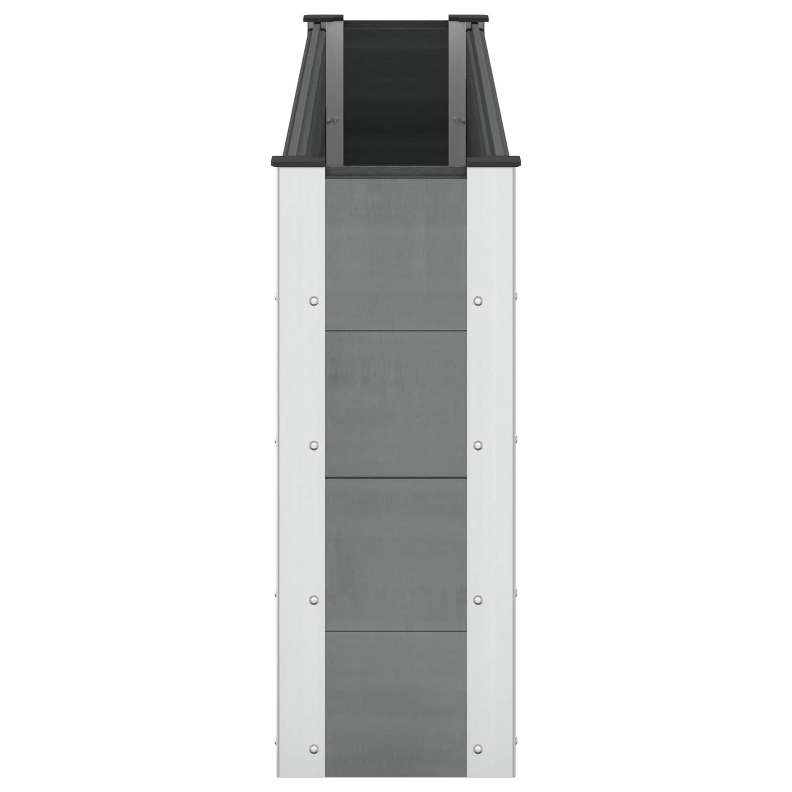 Hochbeet 2 stk. Schwarz 200 x 30 x 72 cm WPC und Aluminium