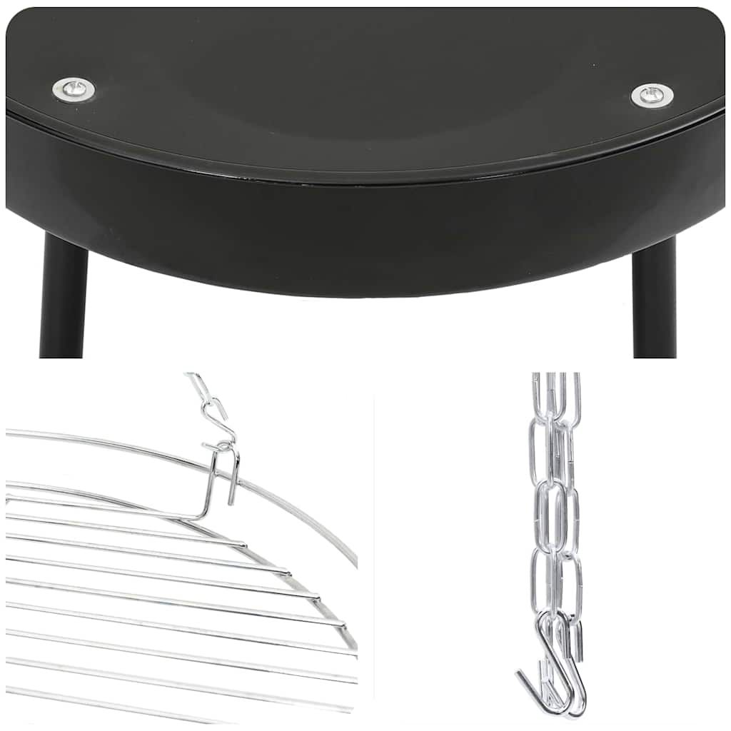 Lagerfeuer Stativ 3 pcs Schwarz Stahl