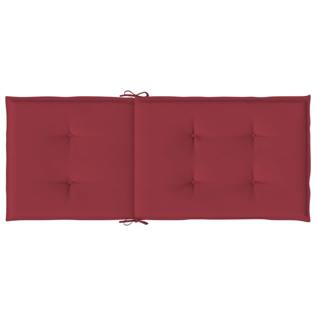 Gartenstuhlauflagen für Hochlehner 2 Stk. Weinrot 120x50x3 cm
