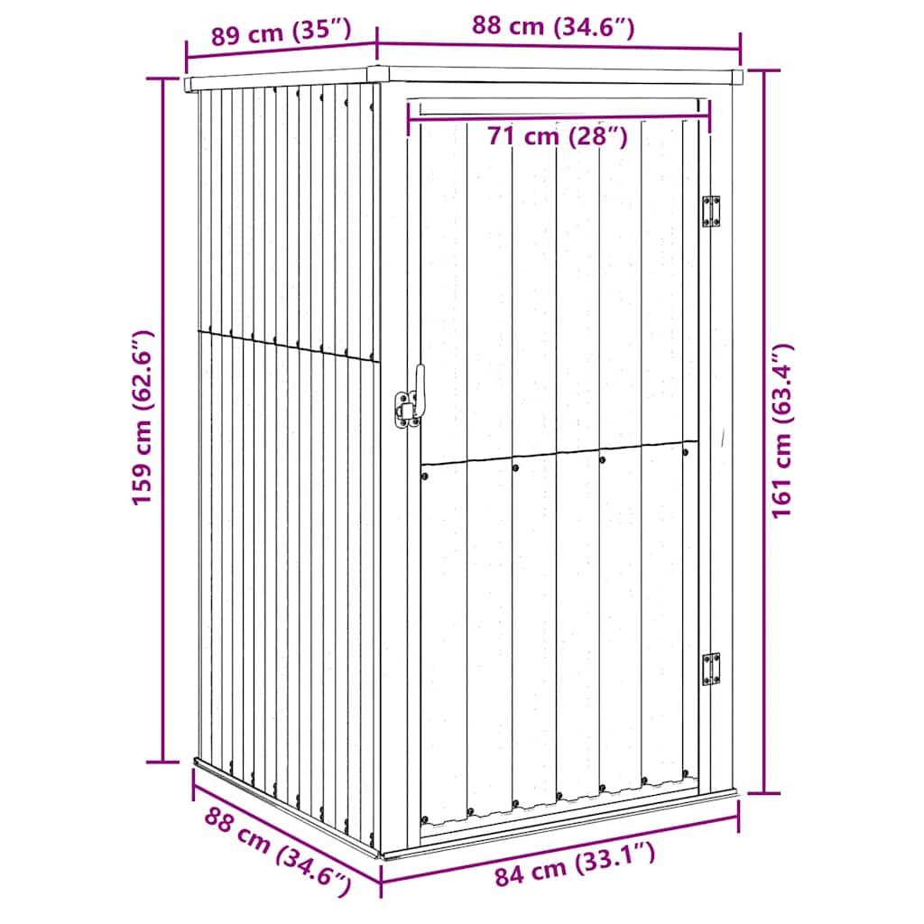 Gerätehaus Grün 88x89x161 cm Verzinkter Stahl