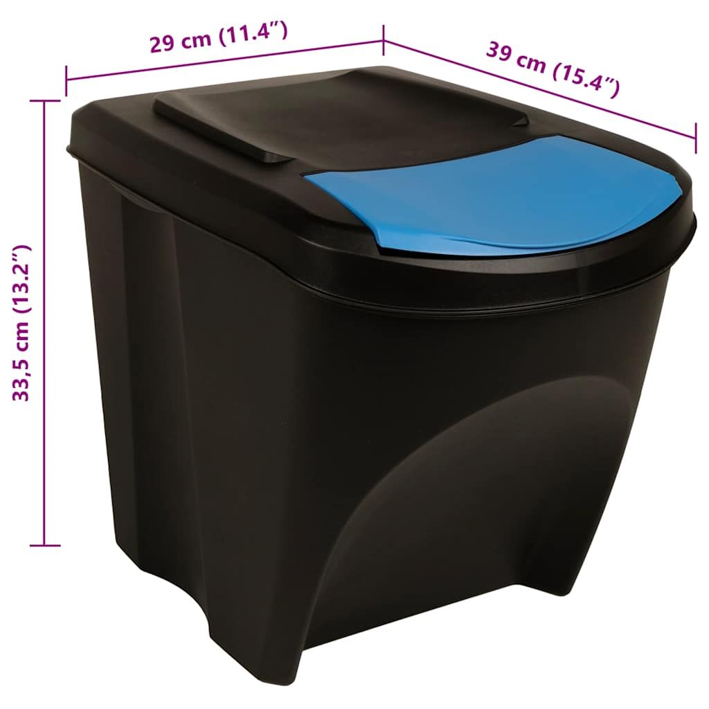 Stapelbare Mülleimer 4 Stk. Anthrazit 100 L