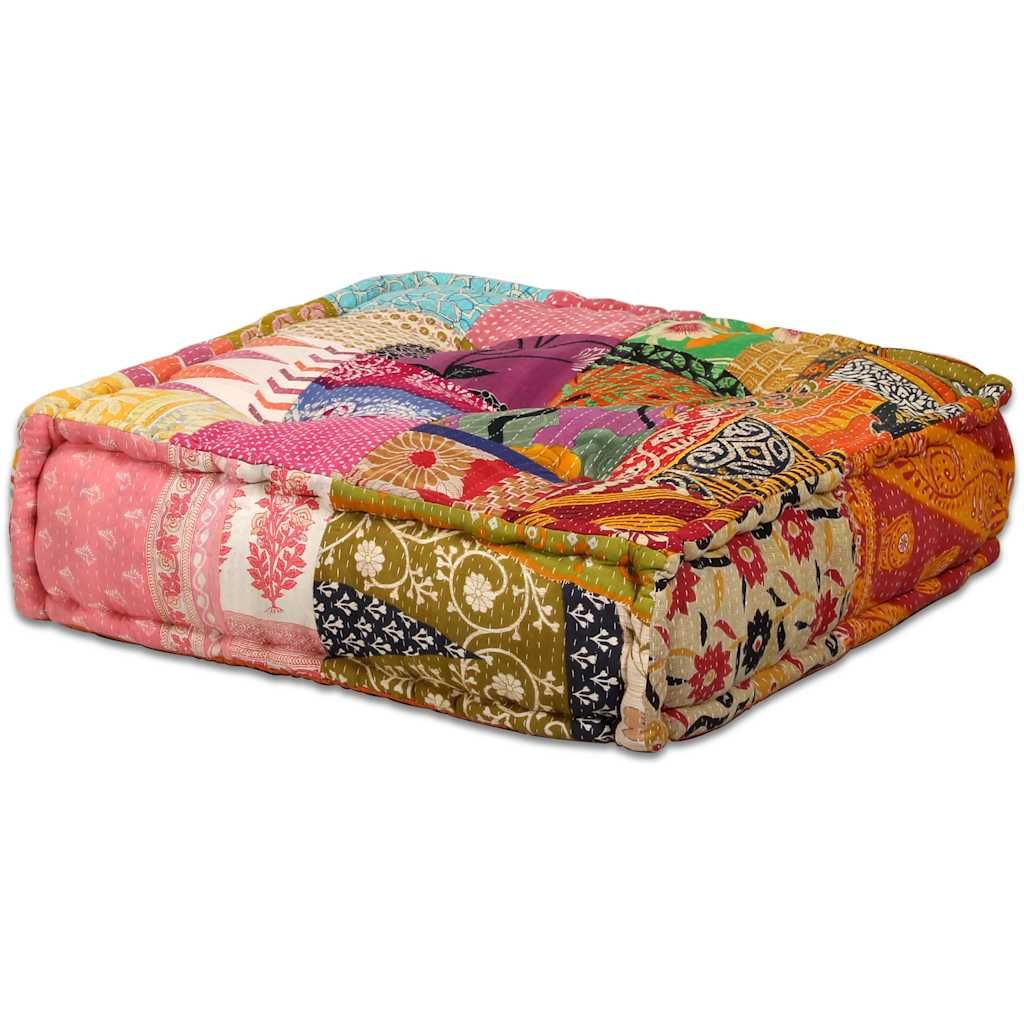 2-Sitzer Modularer Pouf Patchwork Stoff