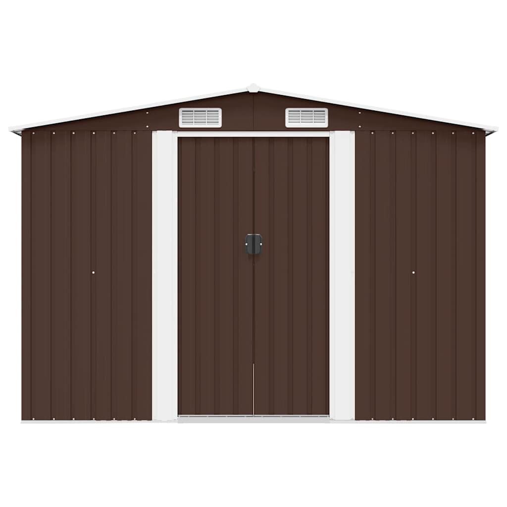Gerätehaus 257x298x178 cm Metall Braun