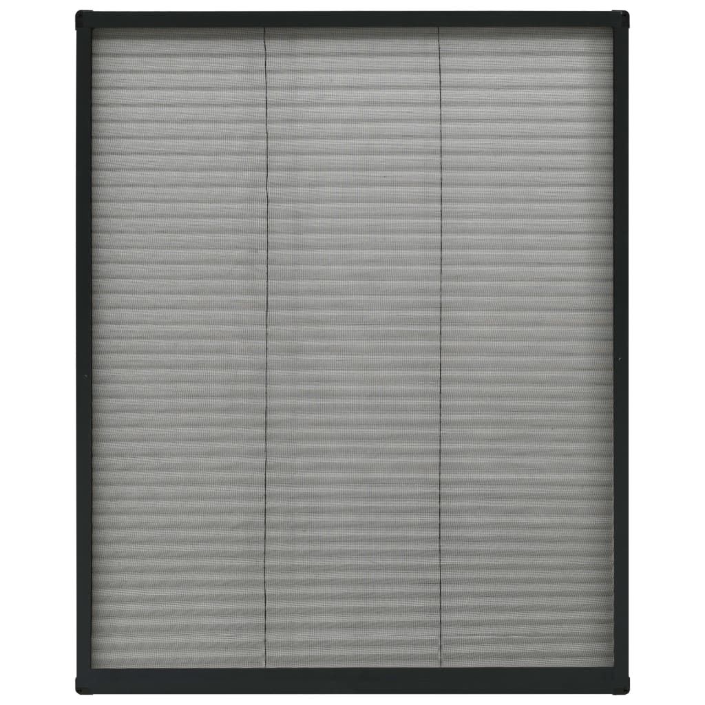 Insektenschutz-Plissee für Fenster Aluminium Anthrazit 80x100cm