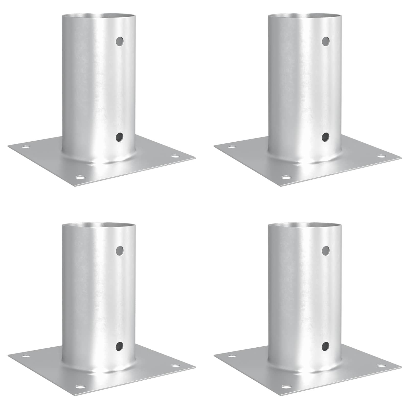runder Bodenanker 4 Stk. Silber 15 x 15 x 15 cm Metall