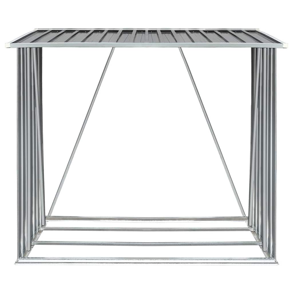 Brennholzlager Verzinkter Stahl 163 x 83 x 154 cm Grau