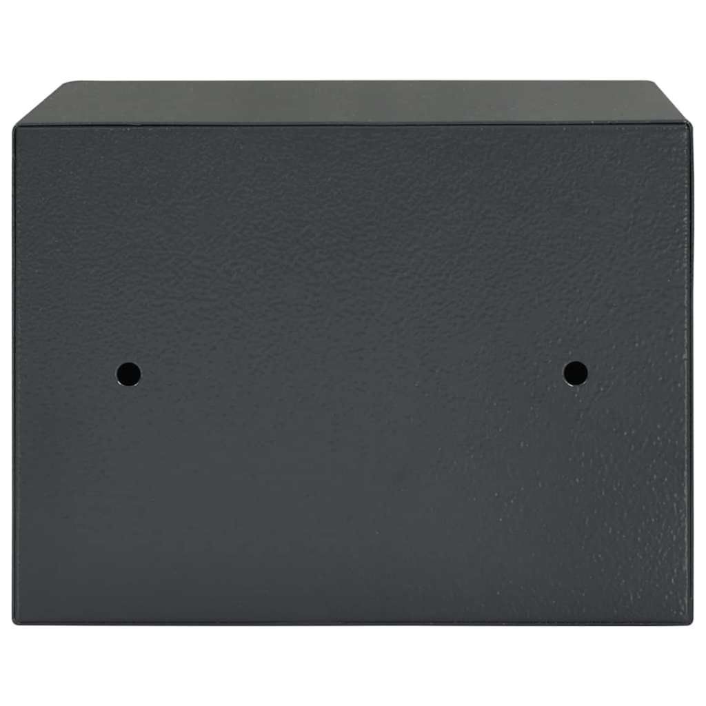 Safe Box mit Schloss Dunkelgrau 23 x 17 x 17 cm Stahl