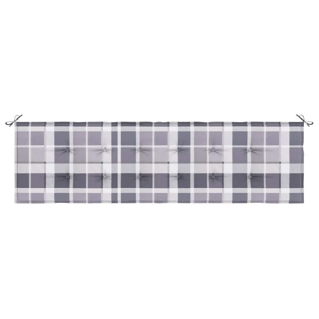 Gartenbank-Auflage Grau Karomuster 180x50x4 cm Oxford-Gewebe