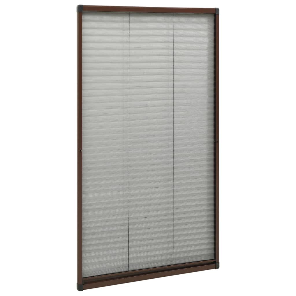 Insektenschutz-Plissee für Fenster Aluminium Braun 80x160 cm