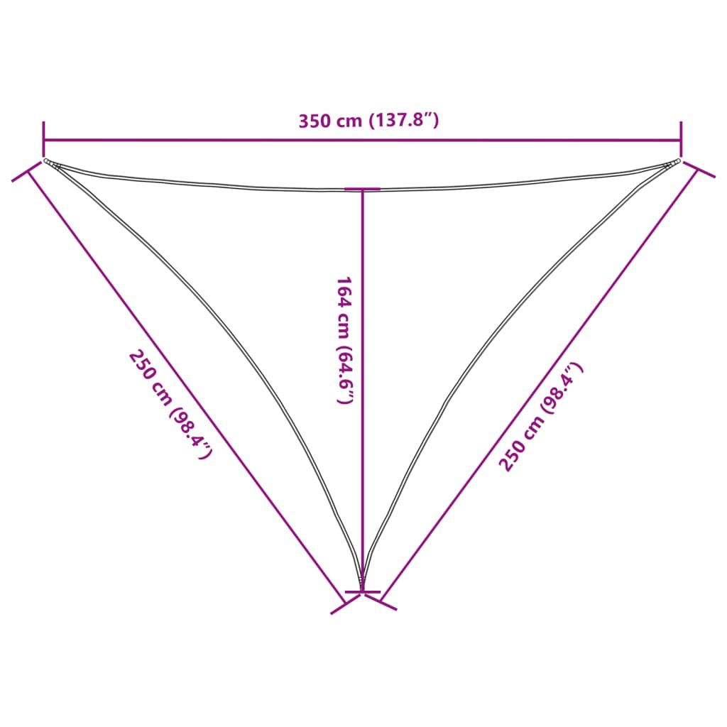 Sonnensegel Oxford-Gewebe Dreieckig 2,5x2,5x3,5m Terrakotta-Rot