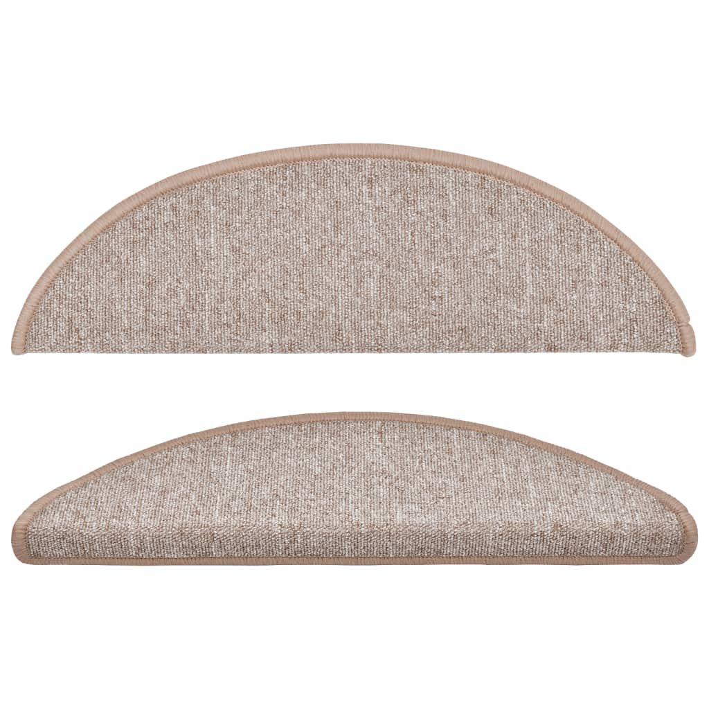 Stufenmatten 15 Stk. 56x17x3 cm Hellbraun Halbrund