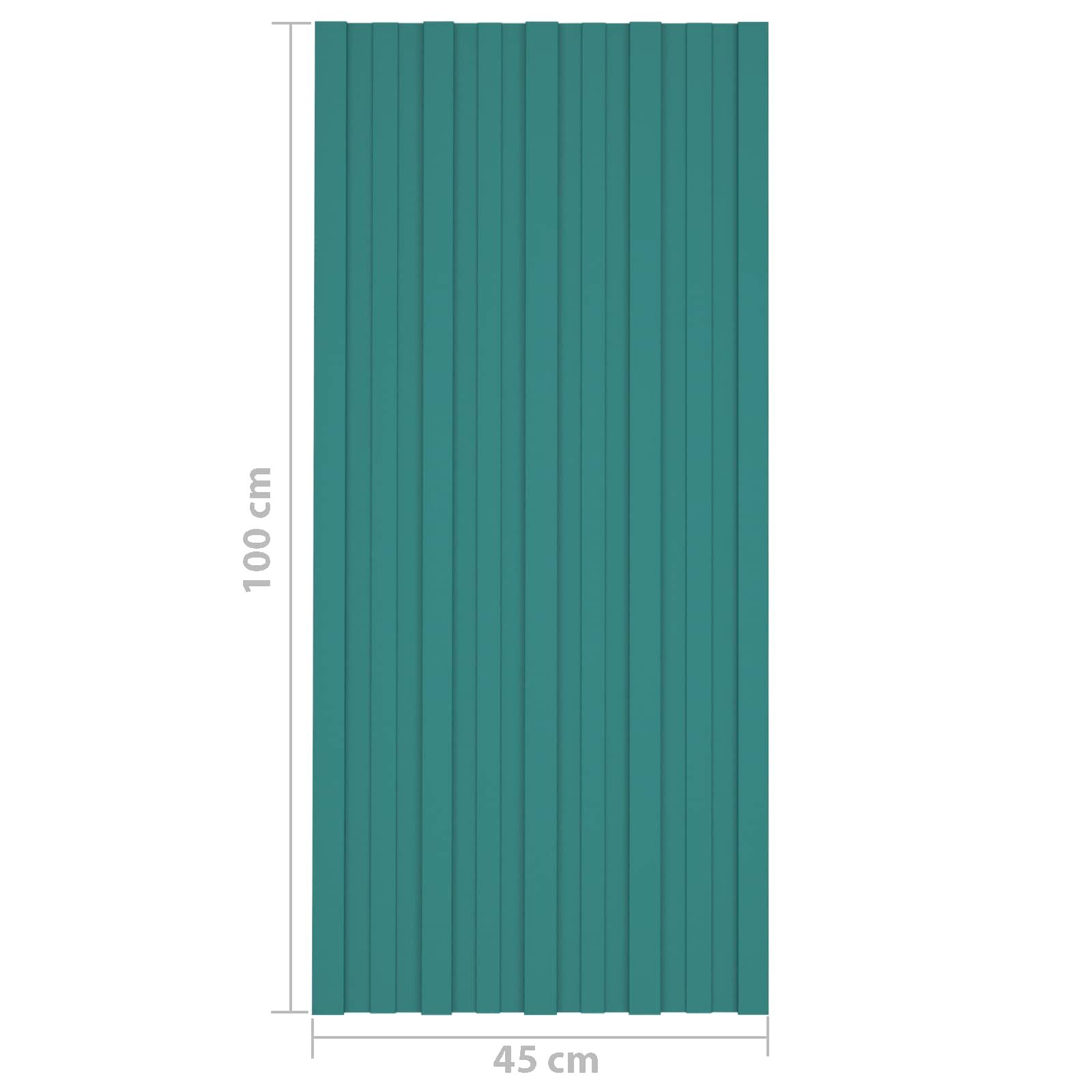 Dachpaneel 36 pcs Grün 100 x 45 cm Verzinkter Stahl