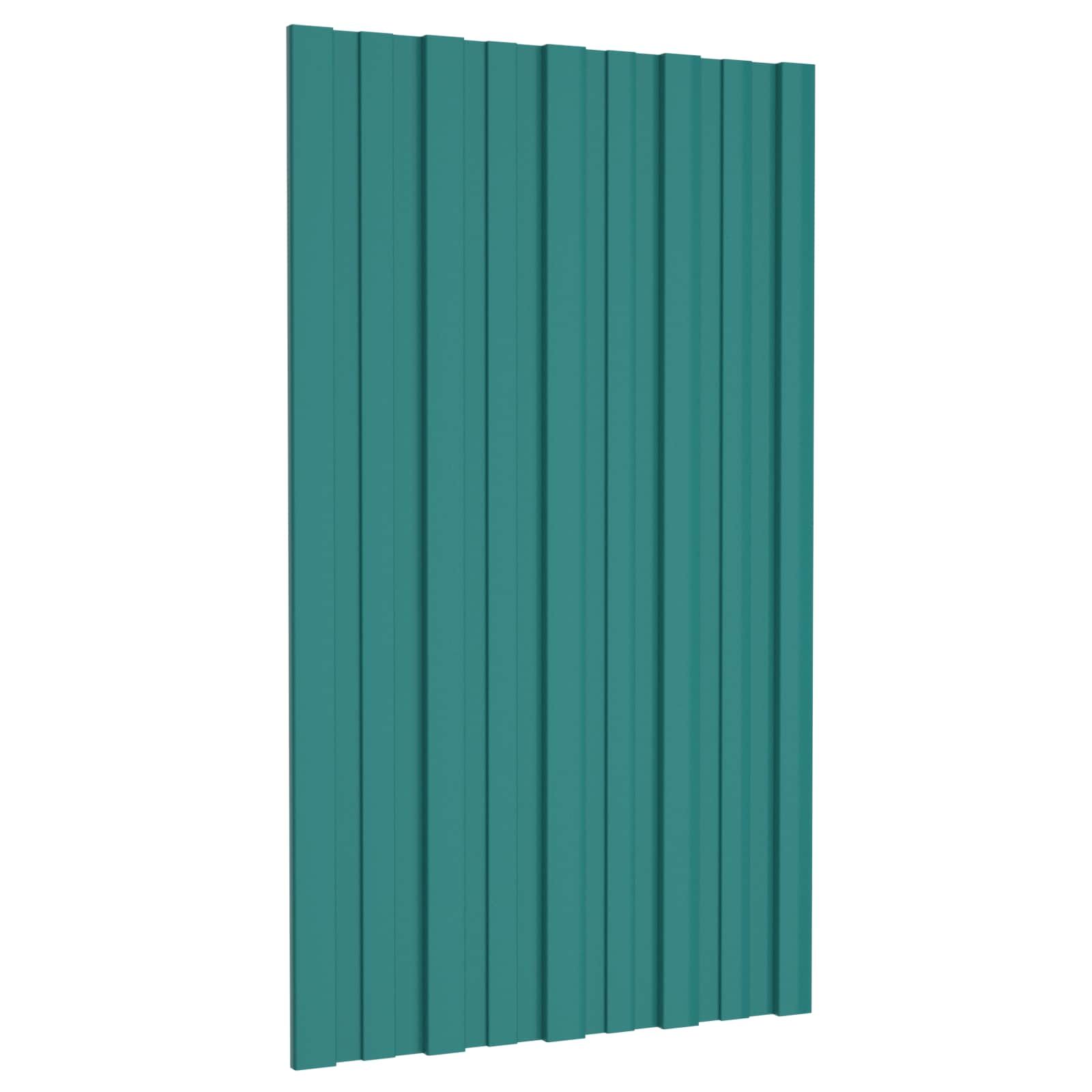 Dachpaneel 12 pcs Grün 80 x 45 cm Verzinkter Stahl