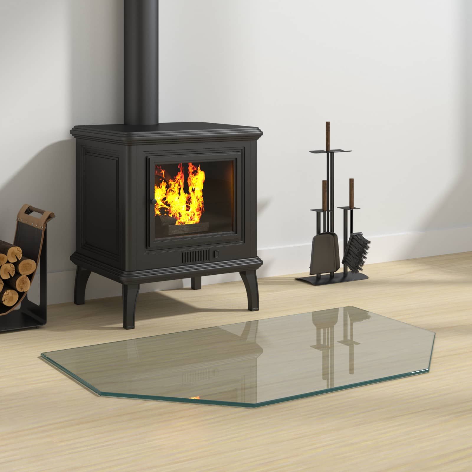 Feuerstelle Glasplatte Transparent 80 x 50 cm Glas