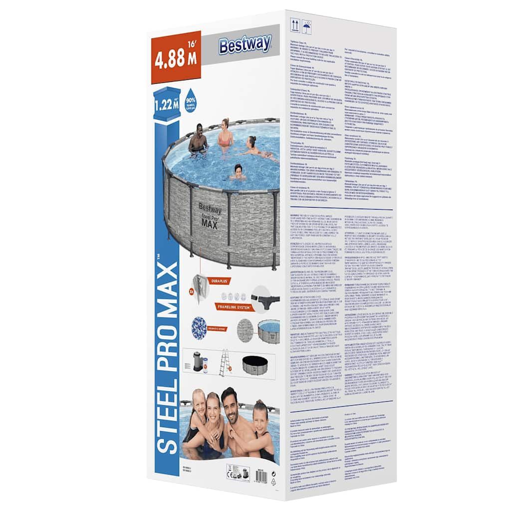 Bestway Power Steel Swimming Pool Rund 488x122 cm