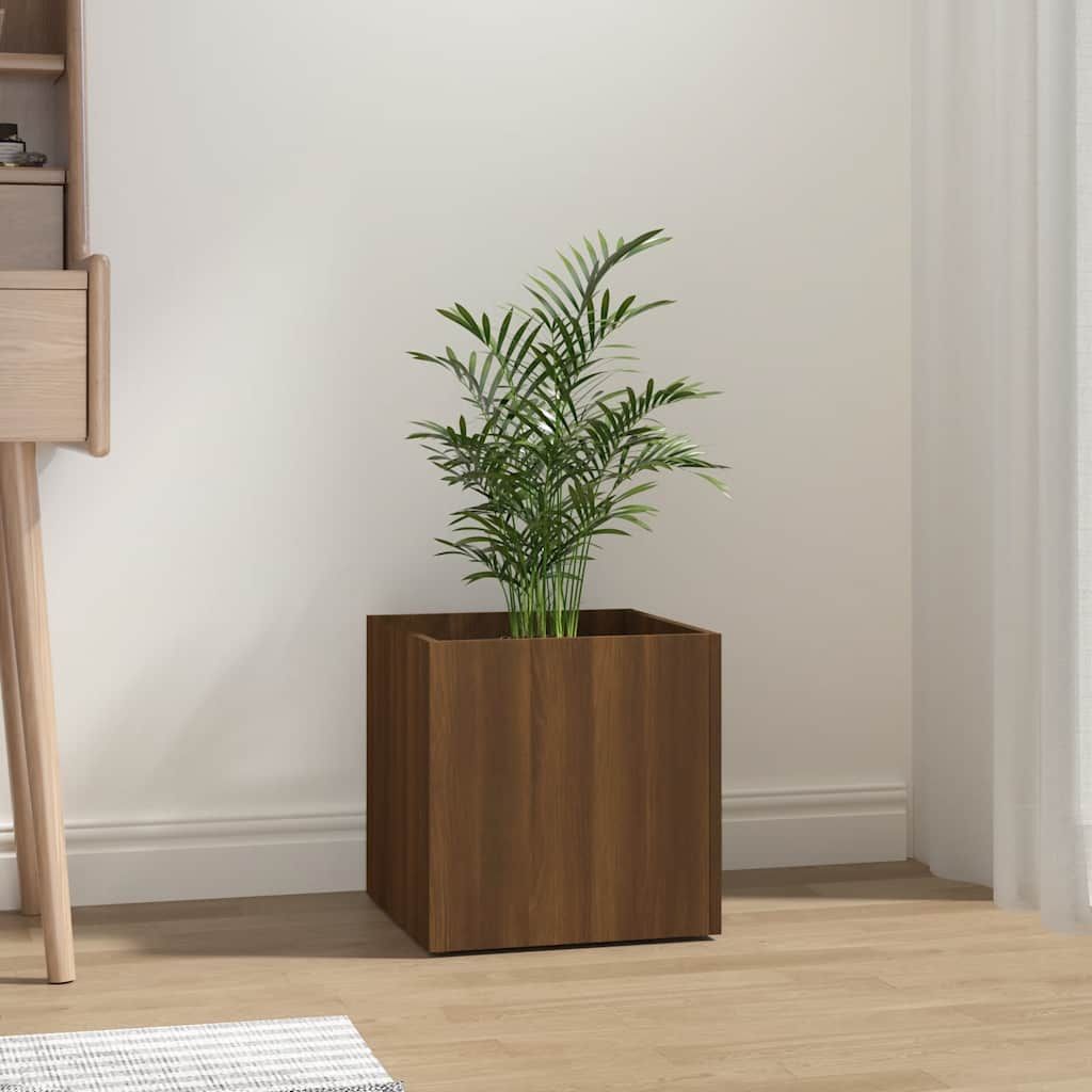 Pflanzgefäß Braun Eichen-Optik 40x40x40 cm Holzwerkstoff