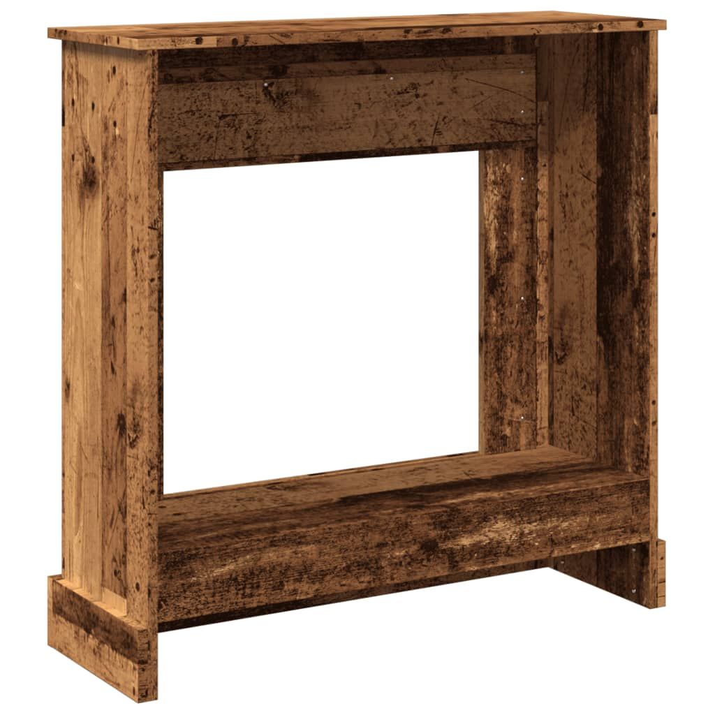 Kaminumrandung Altholz-Optik 90x30x90 cm Holzwerkstoff
