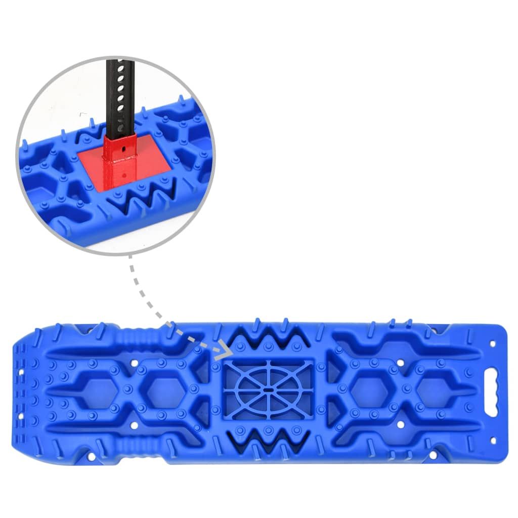 Traktionsmatten 2 Stk. Blau 107x31x7 cm Nylon